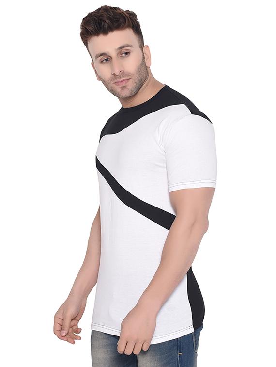 white color block t-shirt - 16341779 -  Standard Image - 1