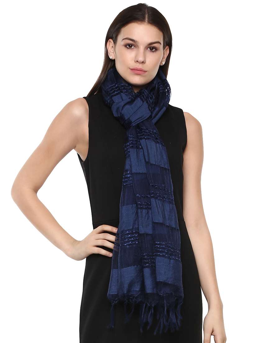 navy blue viscose stole