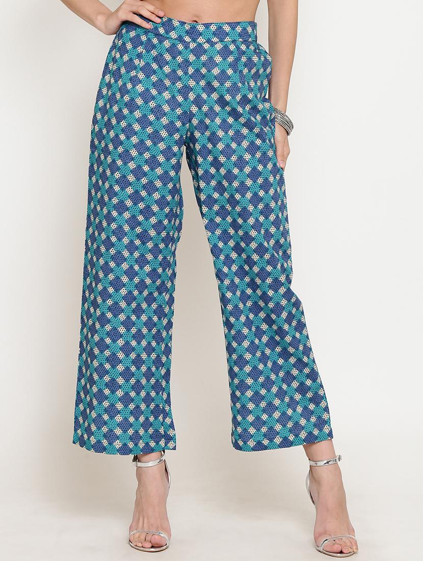 checkered printed cullottes palazzo