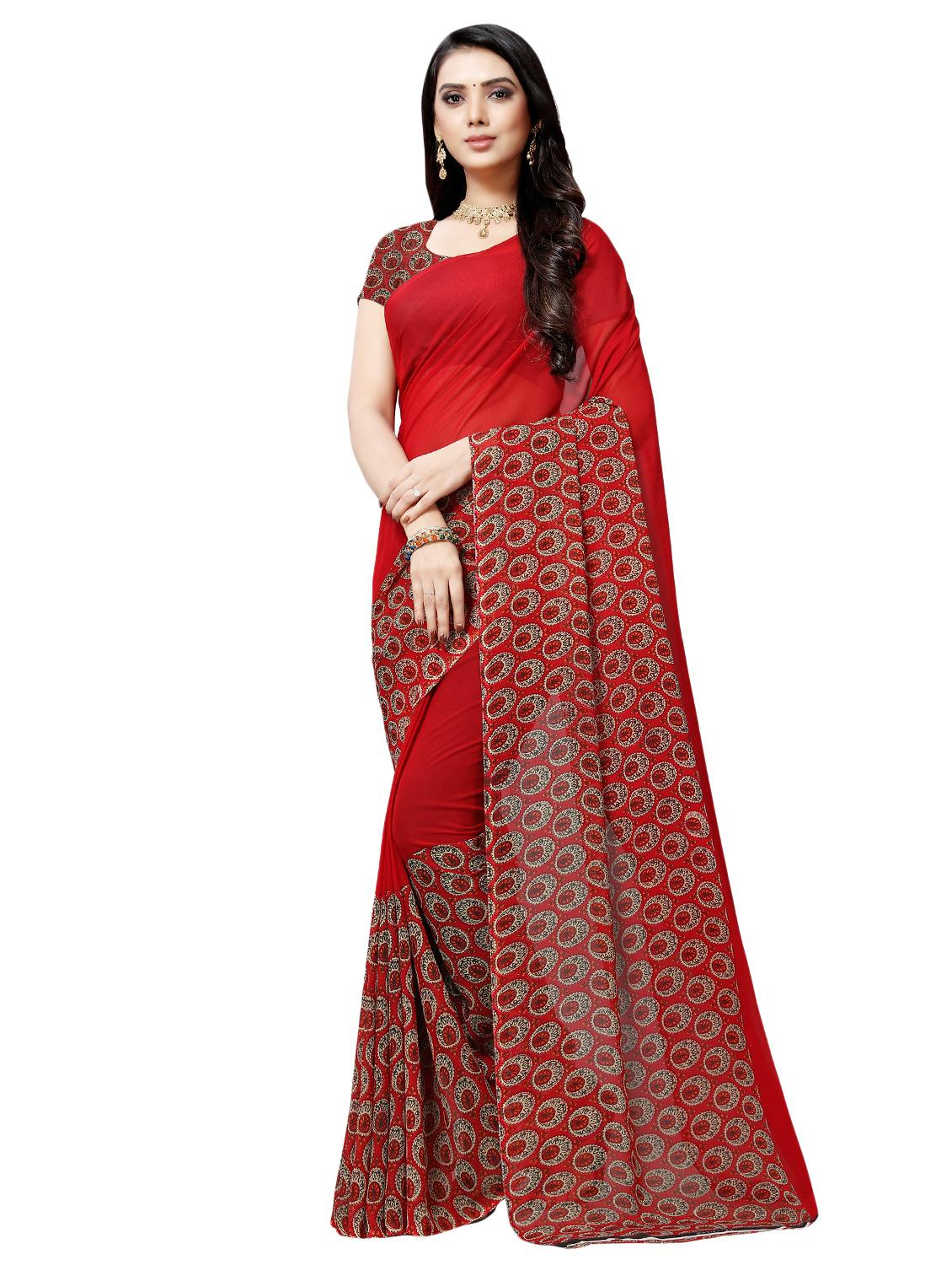 floral printed saree with blouse - 16342945 -  Zoom Image - 0