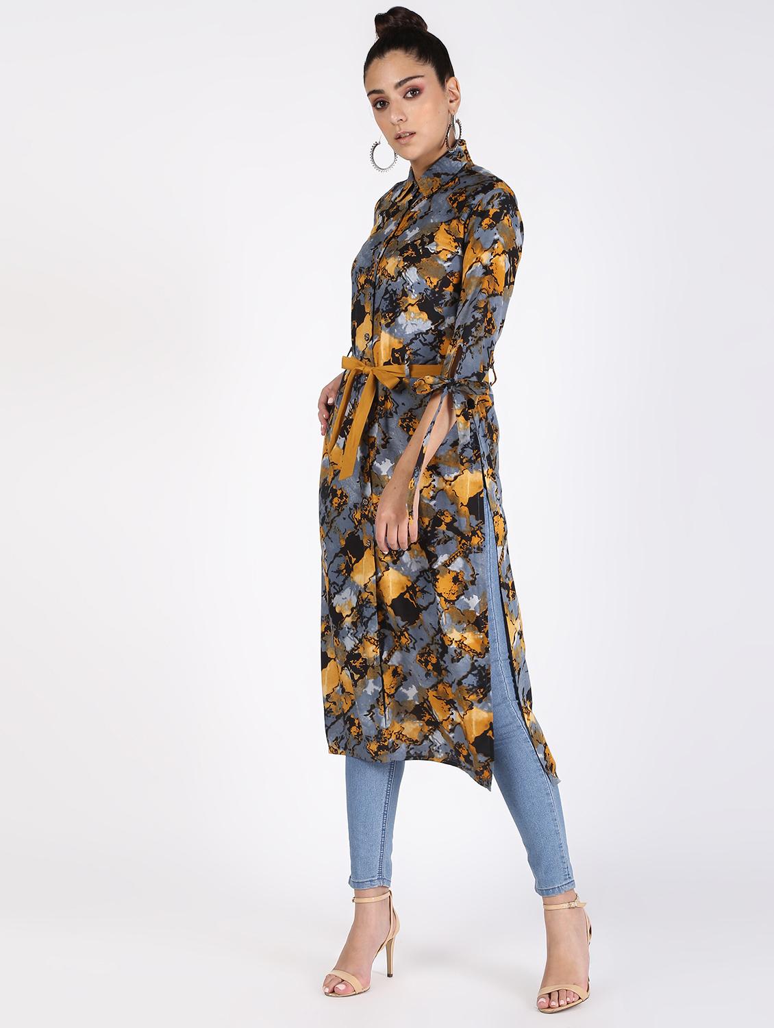 abstract printed long shrug - 16343103 - Standard Image - 1