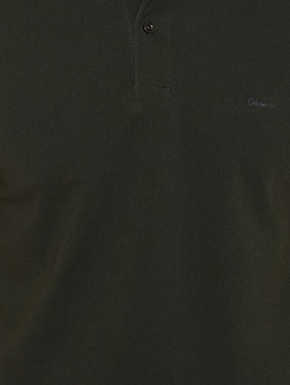 olive green solid polo t-shirt - 16345133 - Standard Image - 4