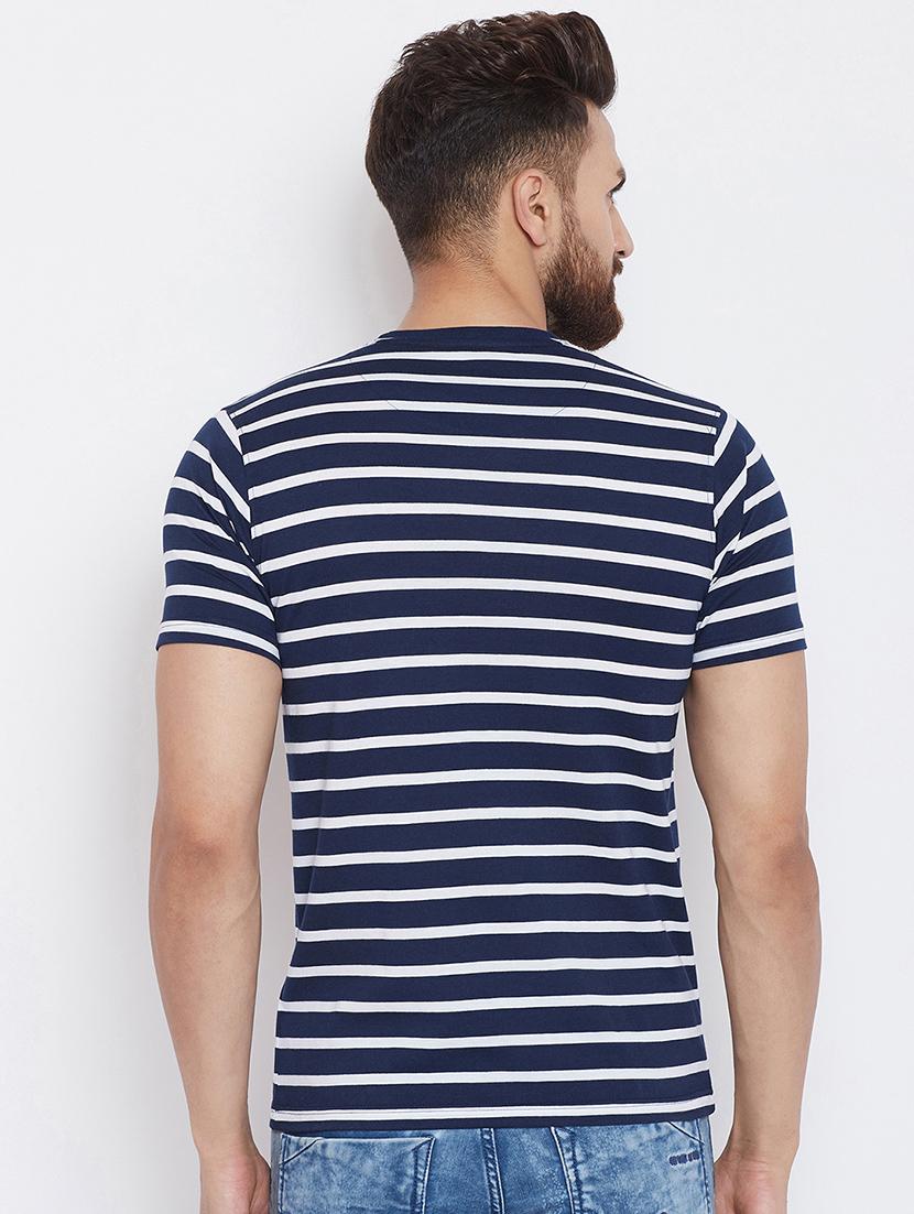 dark blue striped t-shirt - 16345158 - Standard Image - 1
