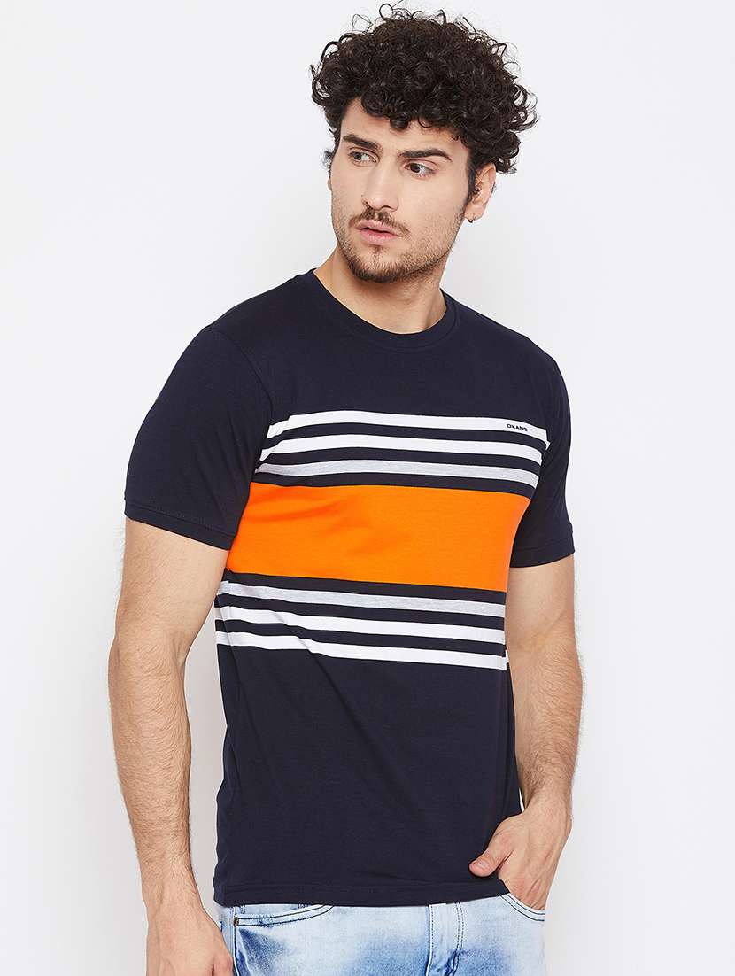 navy blue striped t-shirt - 16345162 -  Standard Image - 1