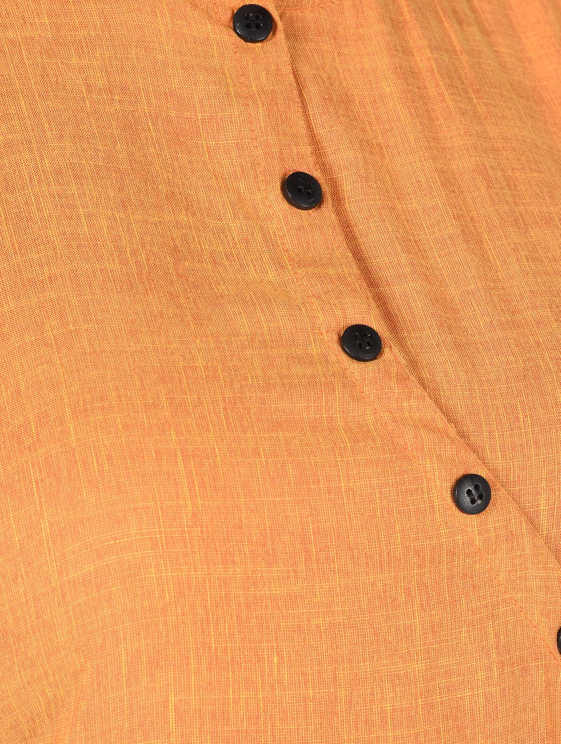 asymmetric placket solid kurta pant set - 16346397 - Standard Image - 4