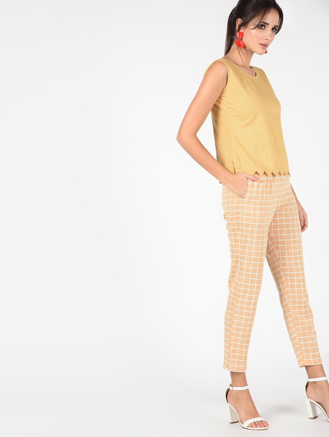 checkered top pant with jacket set - 16346406 -  Standard Image - 1
