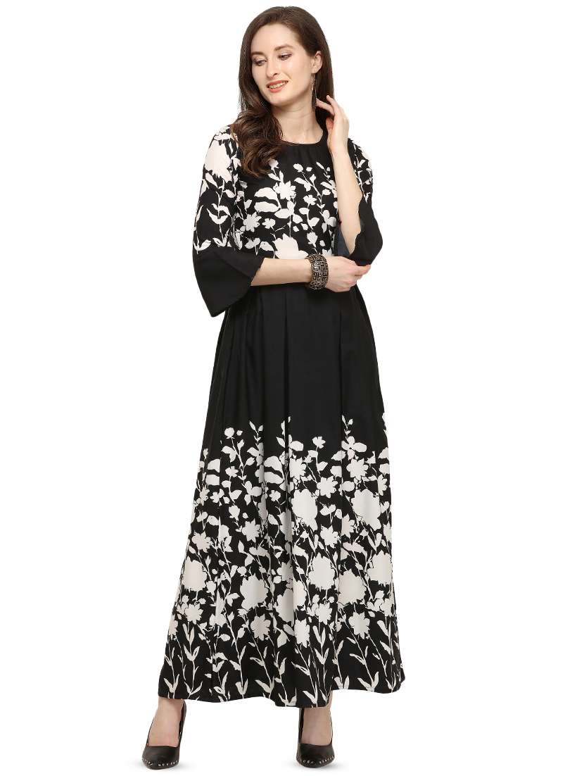 bell sleeved floral maxi dress 