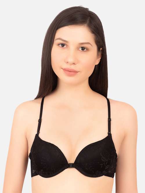 styled back front open plunge bra - 16346963 -  Standard Image - 0