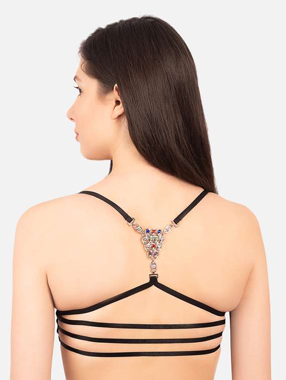 styled back front open plunge bra - 16346963 -  Standard Image - 1