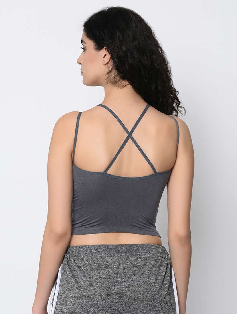 criss cross detail solid camisole - 16347026 -  Standard Image - 1