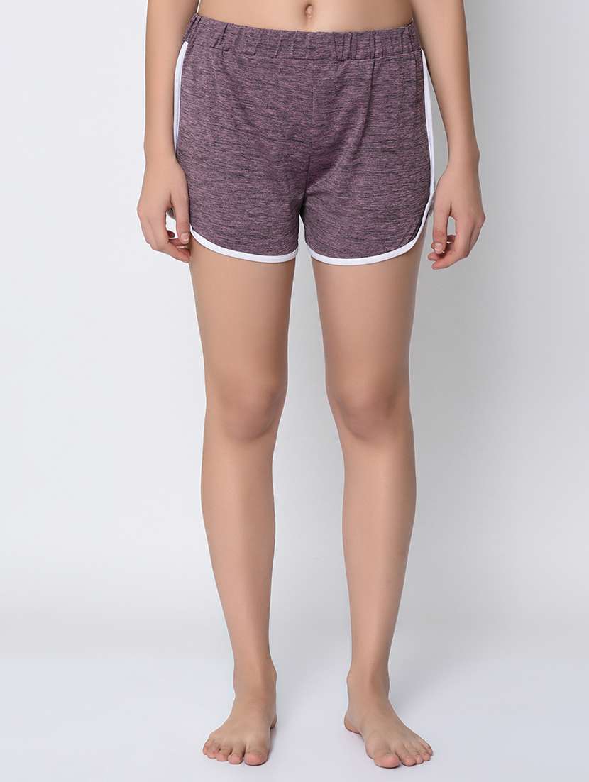 contrast piped sleepwear shorts