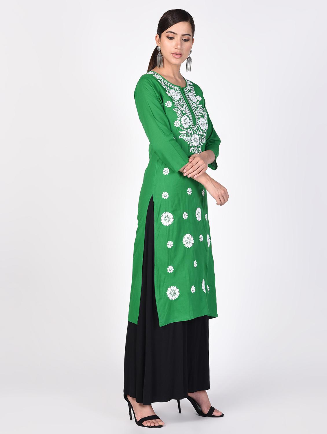 chikankari straight kurta - 16347066 -  Standard Image - 1
