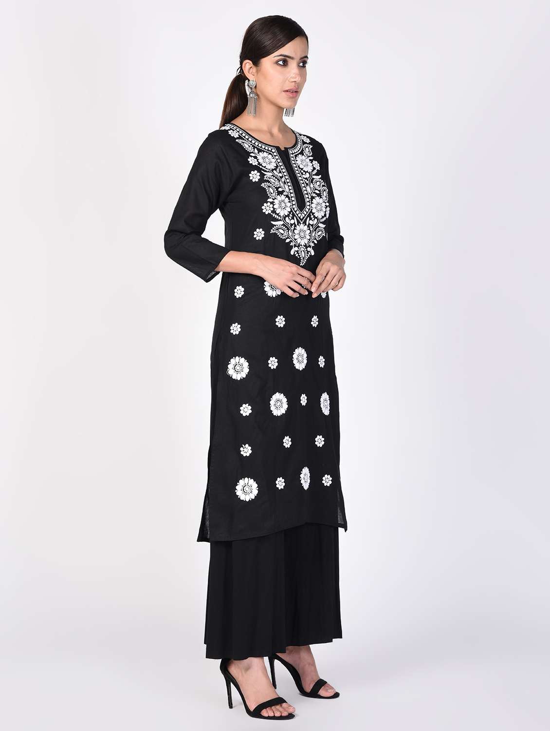 chikankari straight kurta - 16347068 - Standard Image - 1