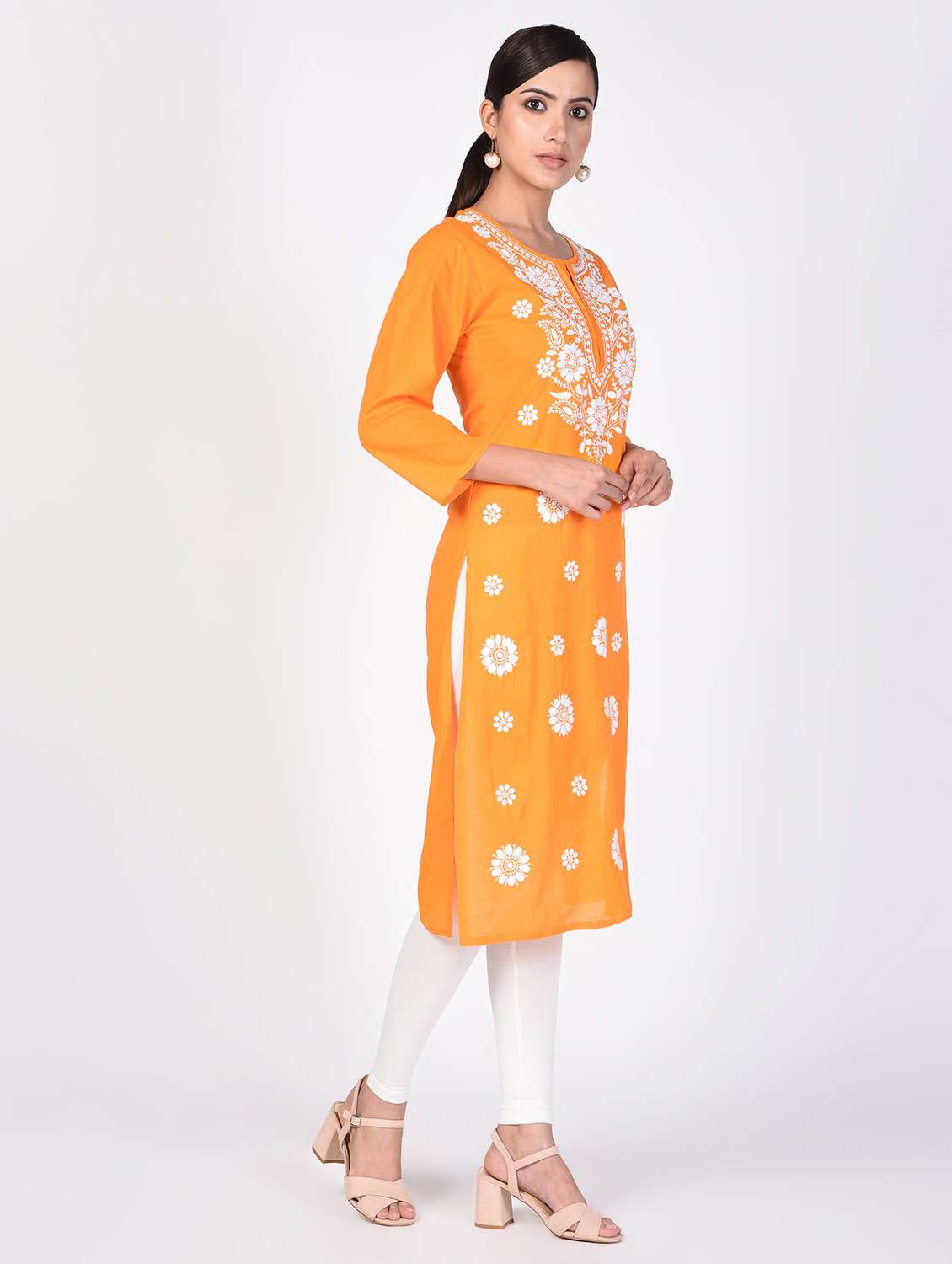 chikankari straight kurta - 16347069 - Standard Image - 1