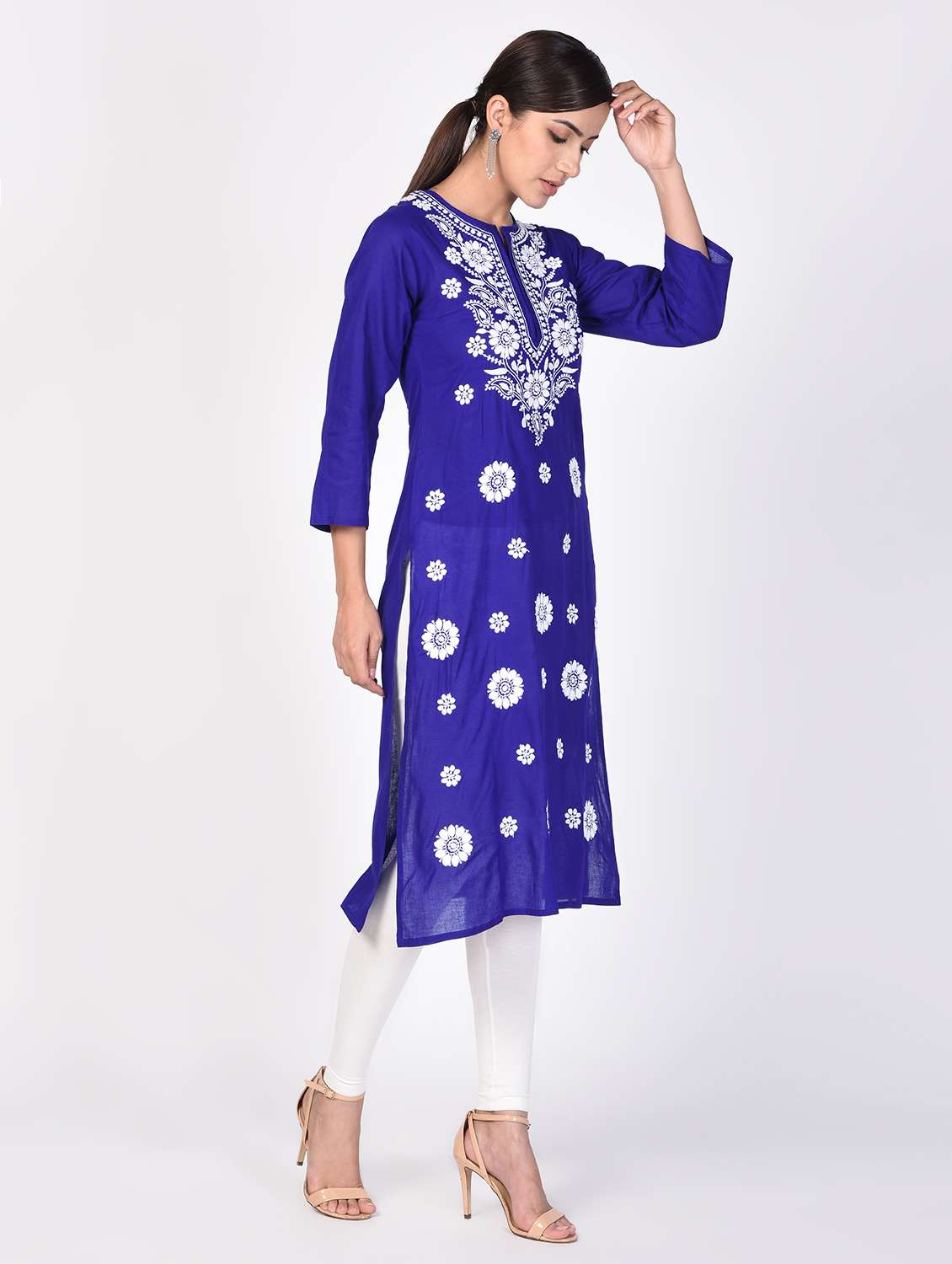 chikankari straight kurta - 16347071 - Standard Image - 1
