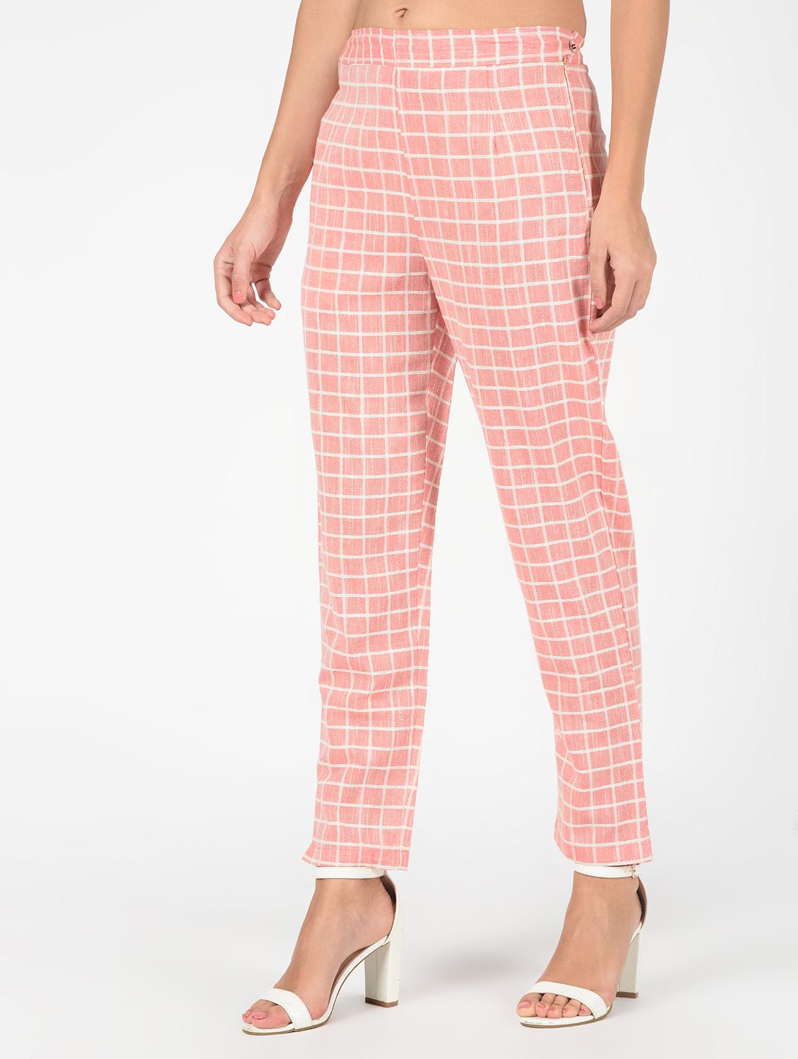 high rise checkered trouser  - 16347139 -  Standard Image - 1