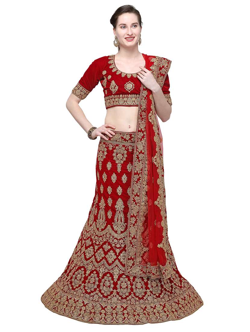 embroidered a-line lehenga