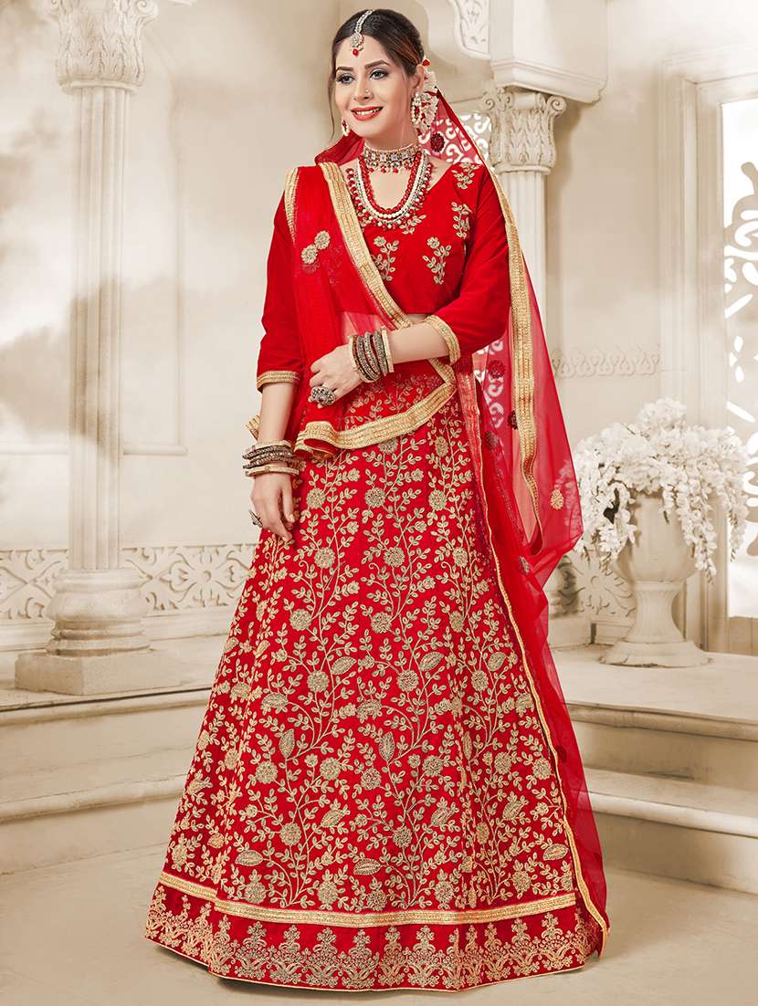 embroidered a-line lehenga