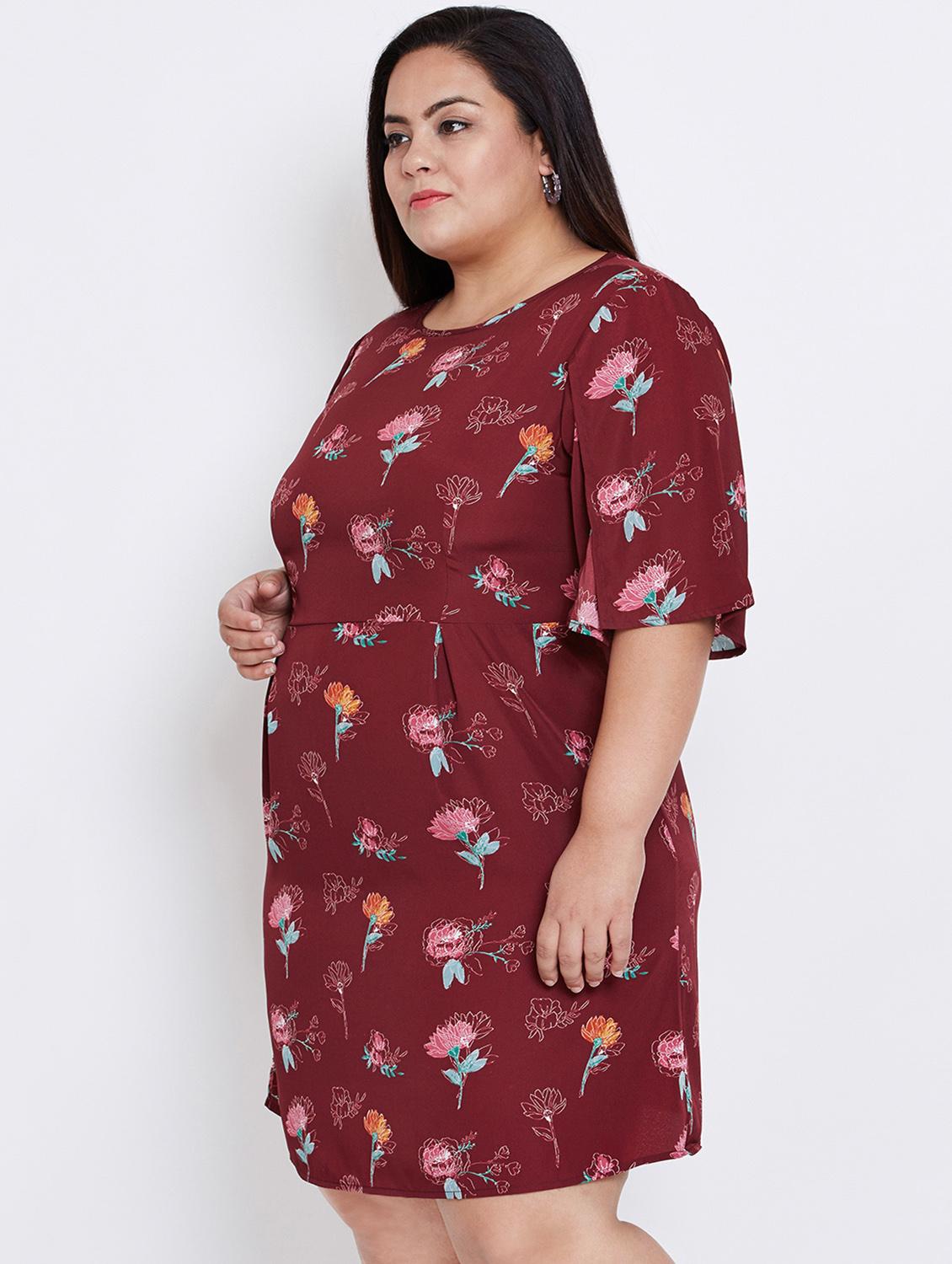 bell sleeved floral a-line dress - 16348904 - Standard Image - 1