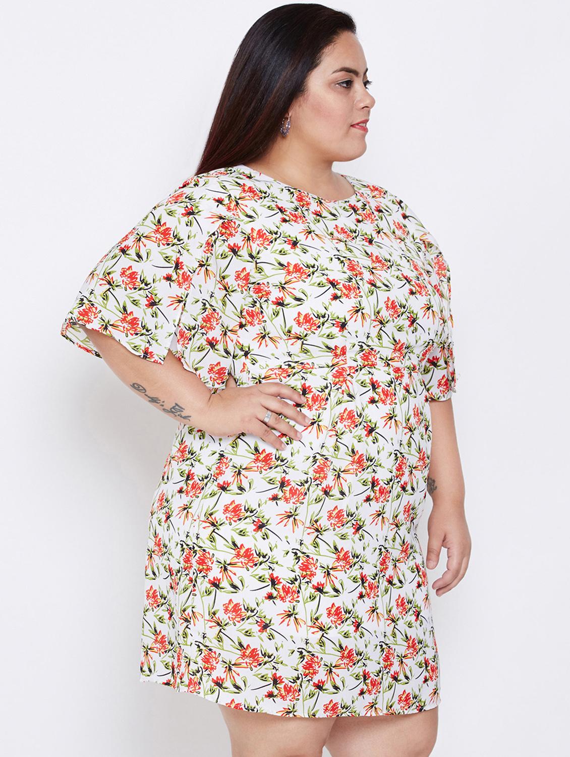 round neck floral a-line dress - 16348905 - Standard Image - 1