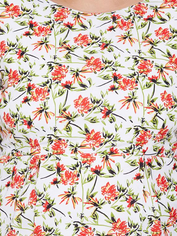 round neck floral a-line dress - 16348905 - Standard Image - 4