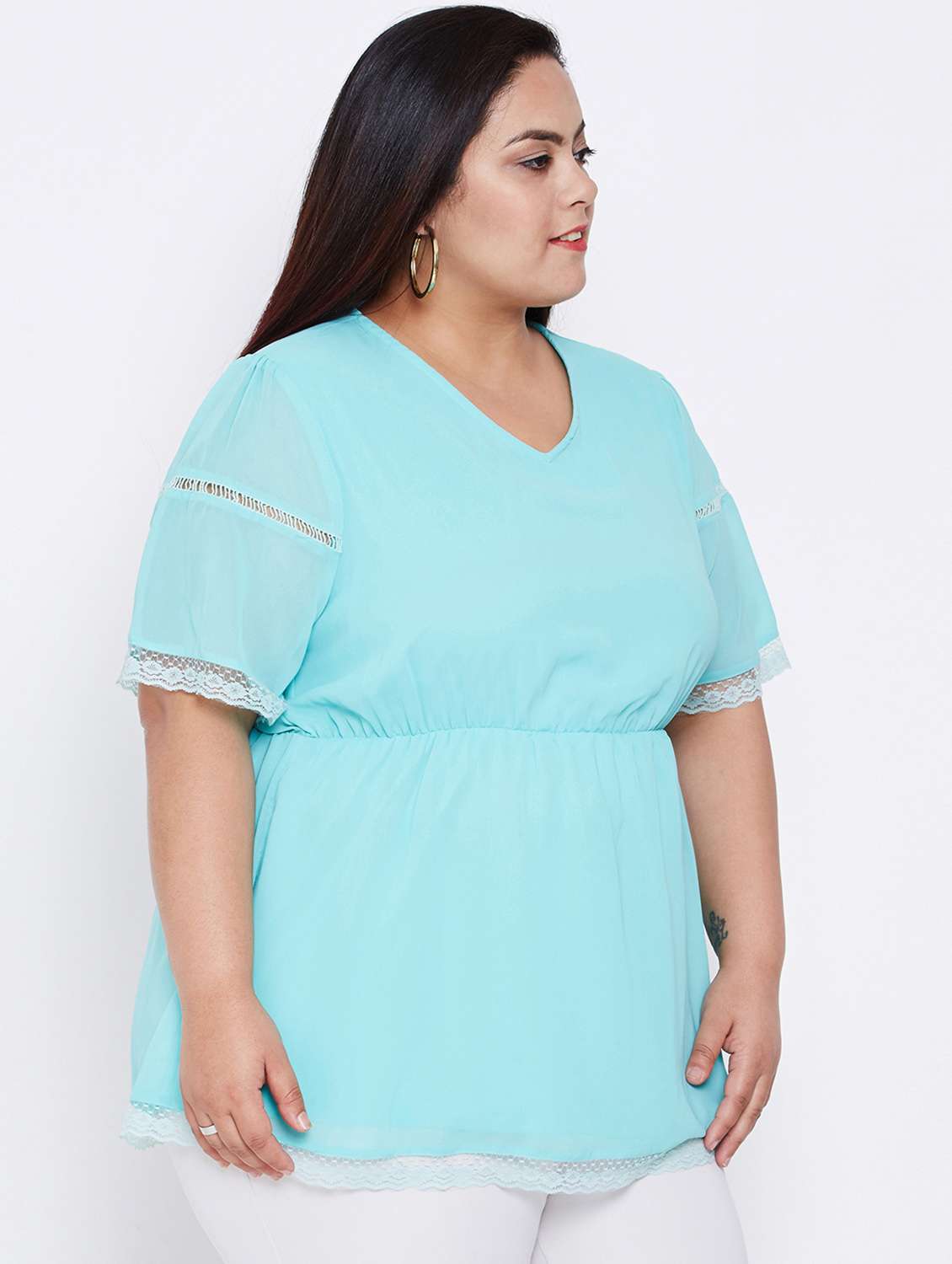 lace insert plus top  - 16348926 -  Standard Image - 1