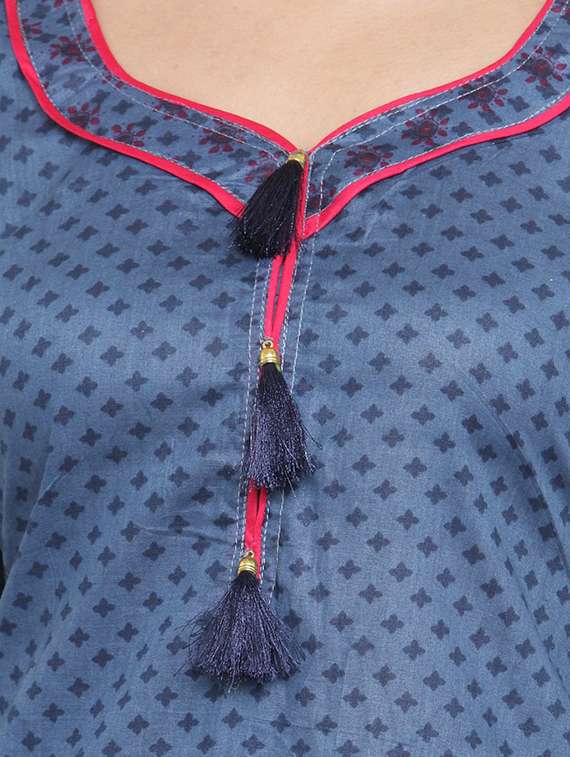  printed kurta palazzo set - 16349703 -  Standard Image - 4