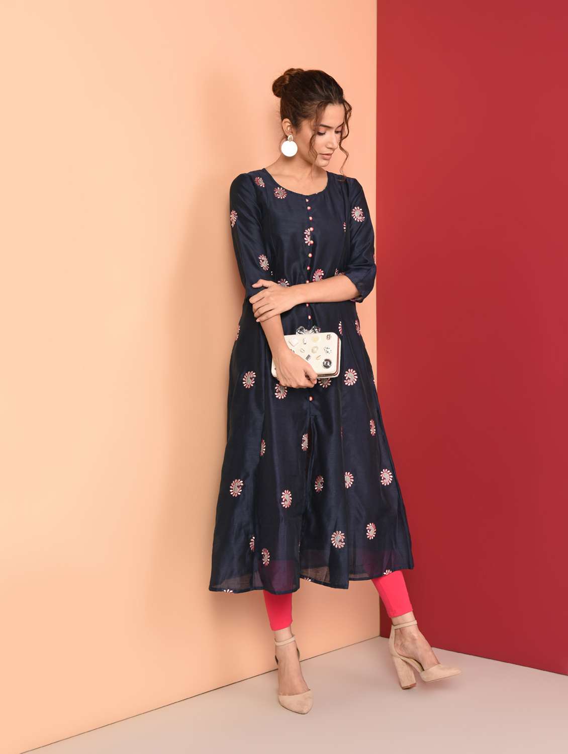 embroidered a-line kurta