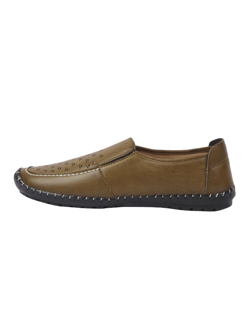tan leatherette slip on loafers - 16350889 - Standard Image - 1