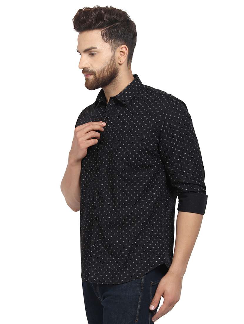 mens micro print casual shirt - 16351770 -  Standard Image - 1