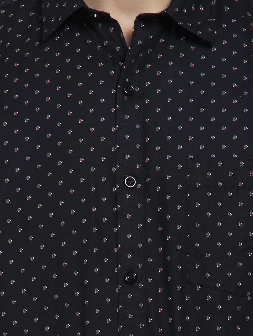 mens micro print casual shirt - 16351770 -  Standard Image - 4