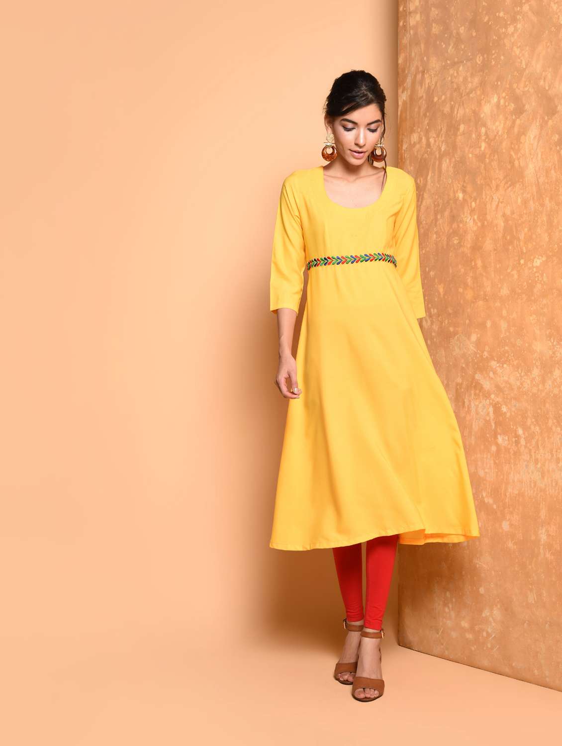 embroidered a-line kurta