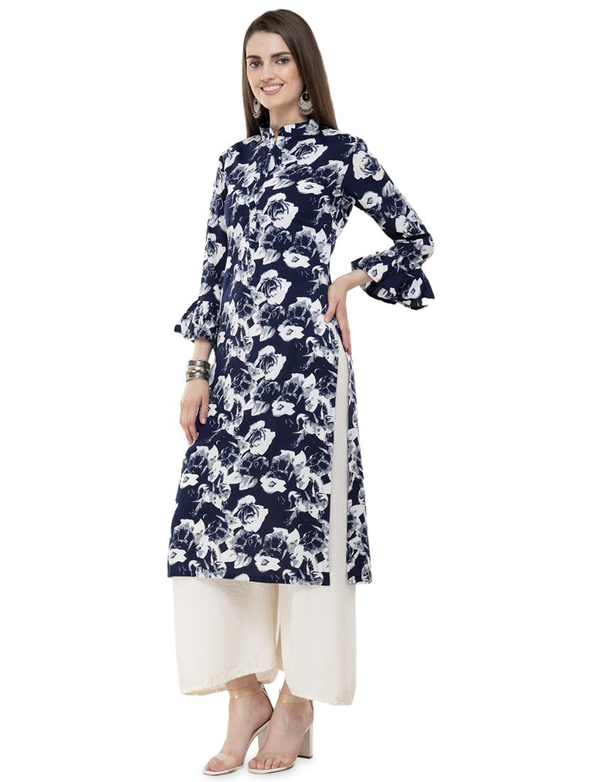 floral straight kurta - 16352638 -  Standard Image - 1