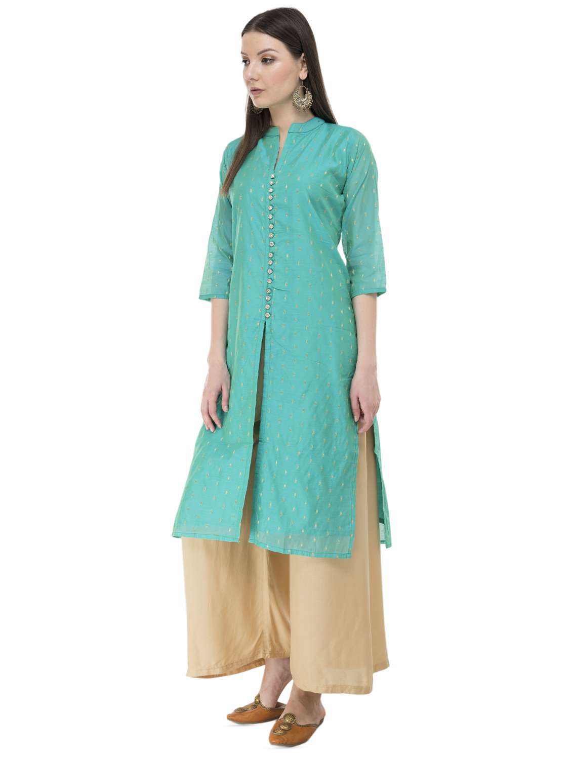 self design straight kurta - 16352833 -  Standard Image - 1