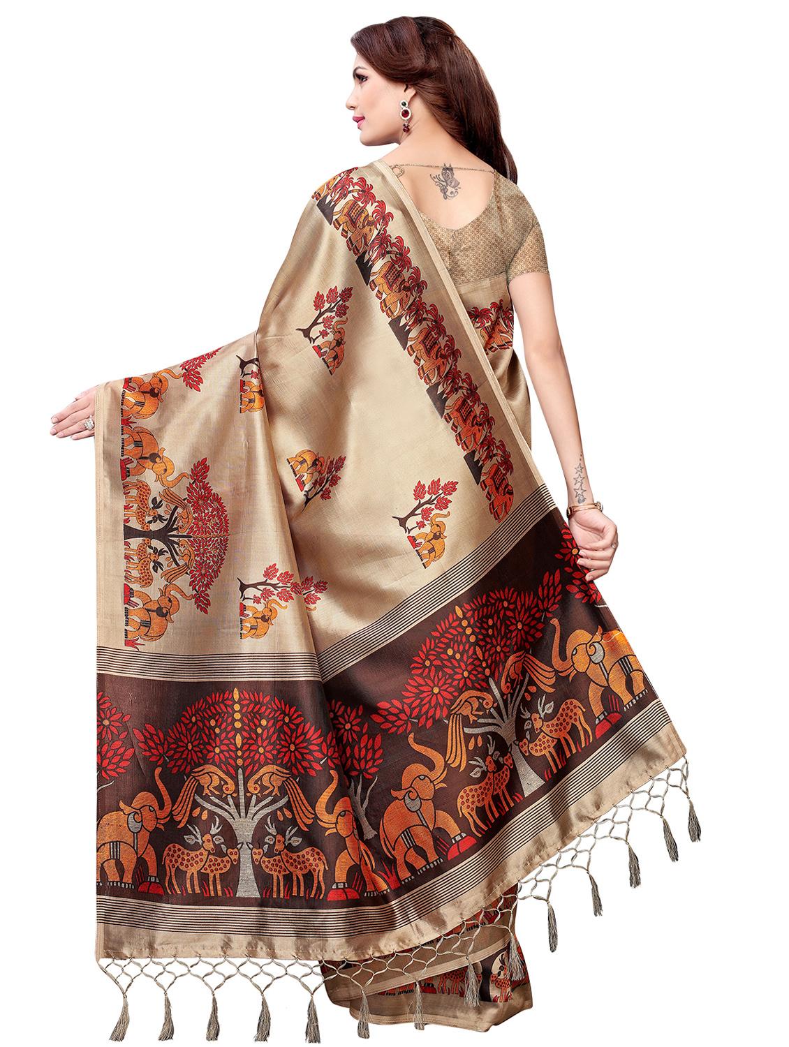 conversational printed mysore silk saree with blouse - 16353907 -  Standard Image - 1