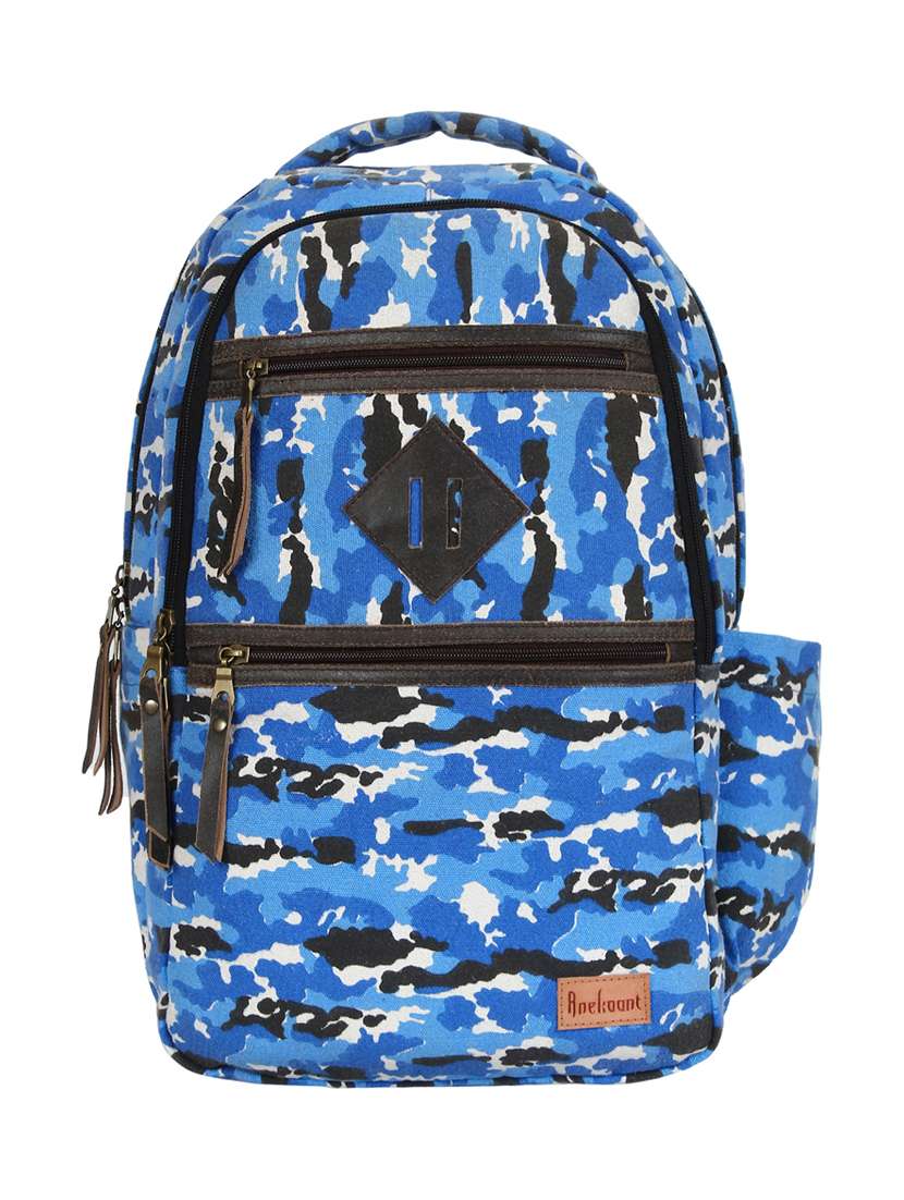 blue canvas fashion backpack