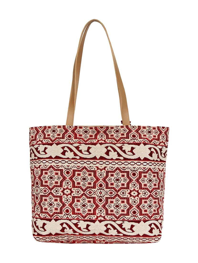 beige cotton regular tote - 16357215 - Standard Image - 1