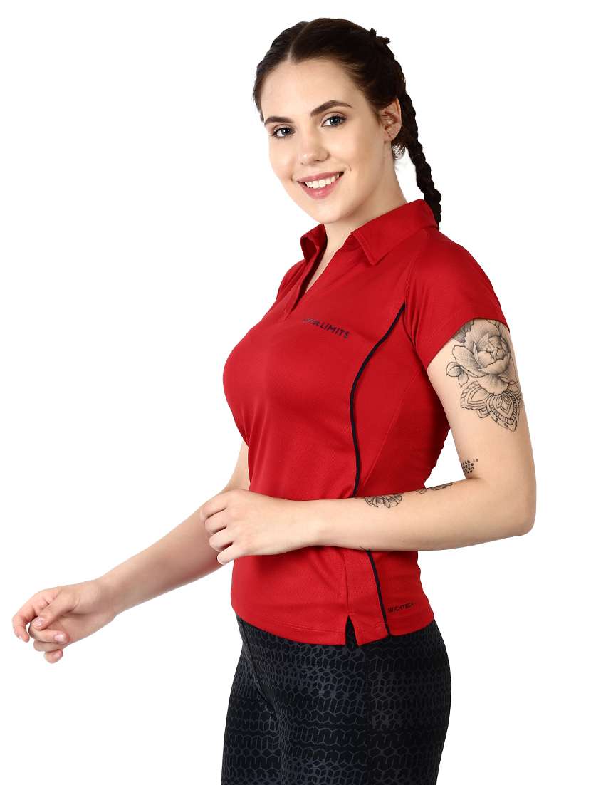 women's plain polo neck t-shirt - 16357265 -  Standard Image - 1