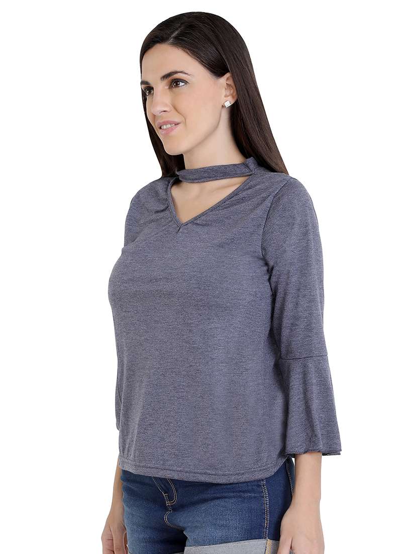 women's straight key hole neck top - 16357435 -  Standard Image - 1