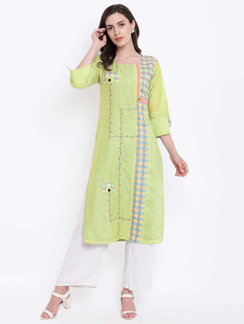checkered straight kurta