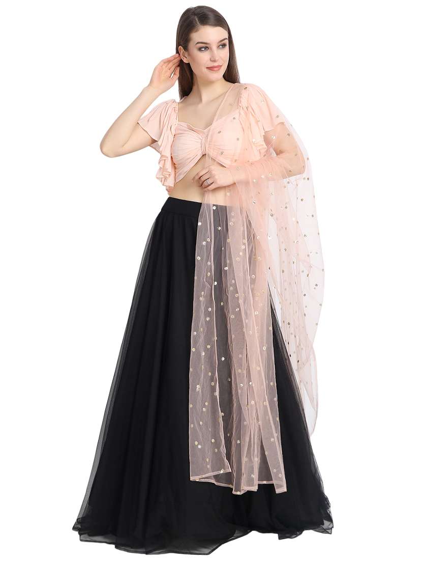 solid pastel lehenga