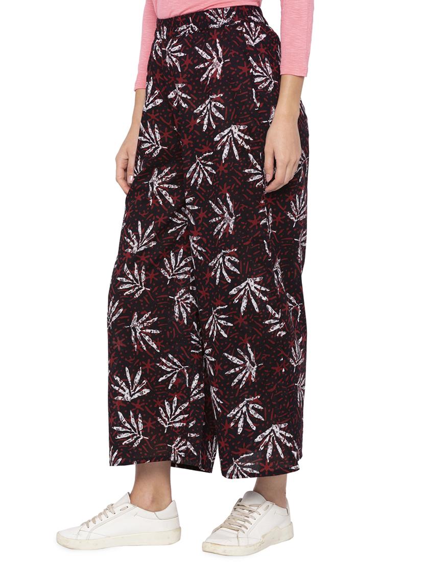 printed flared palazzo - 16360343 - Standard Image - 1