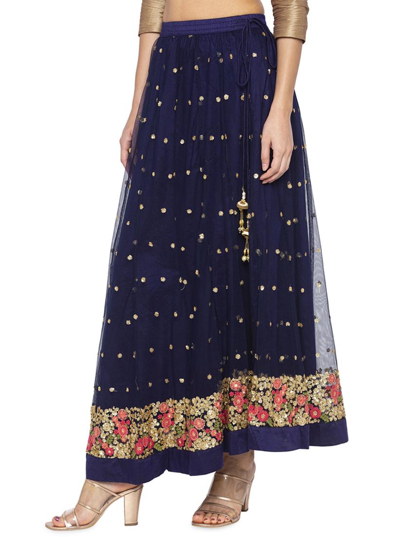 embroidered flared skirt - 16360688 - Standard Image - 1