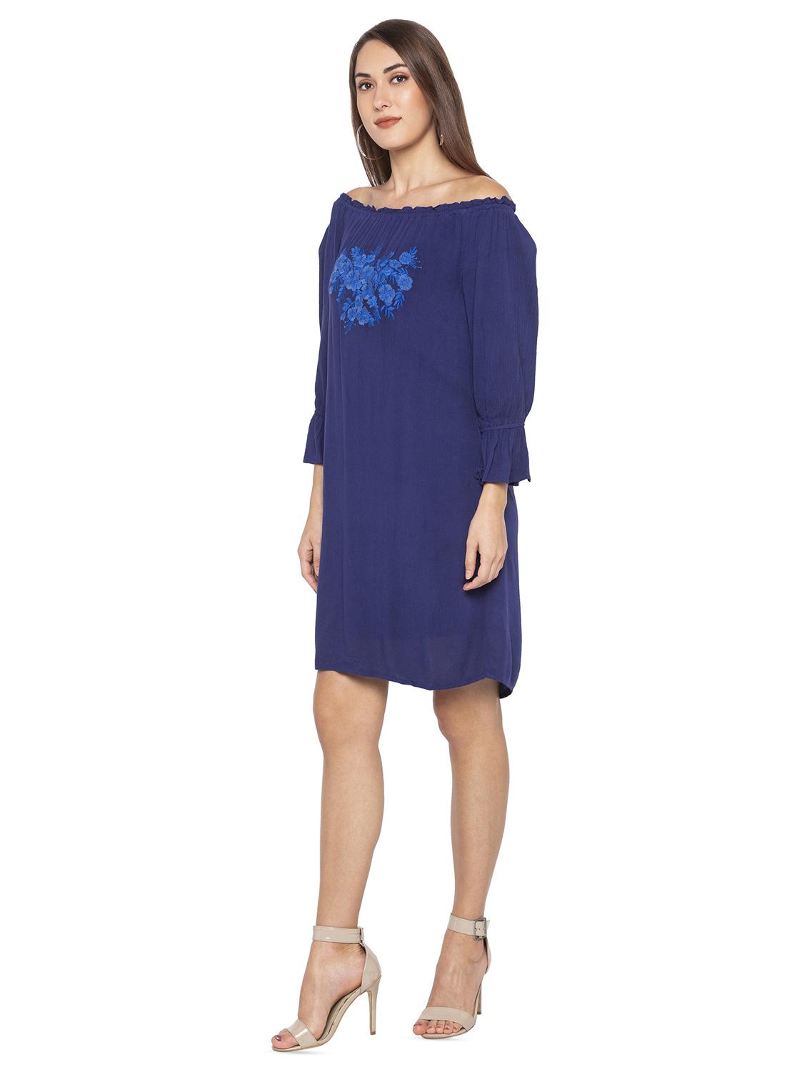floral embroidered shift dress - 16360745 - Standard Image - 1