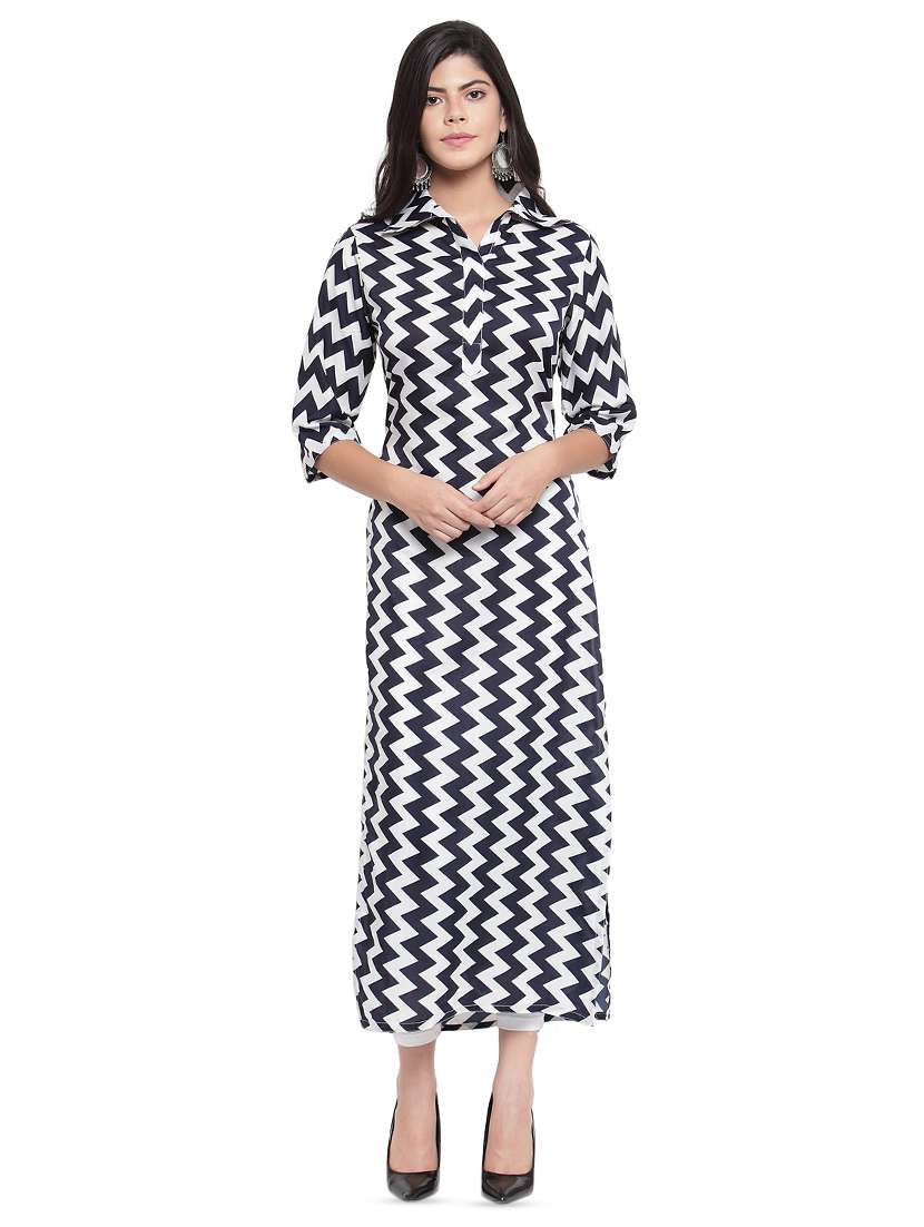 chevron printed straight kurta