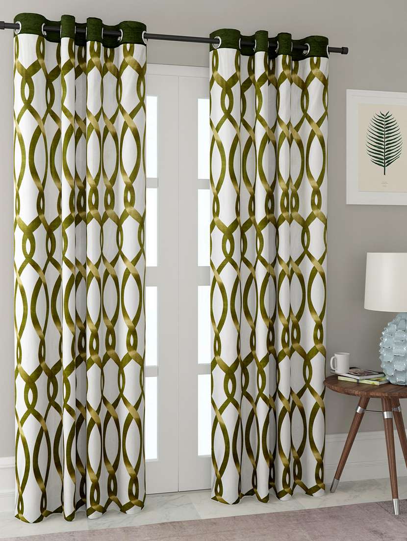 polyester printed long door curtains