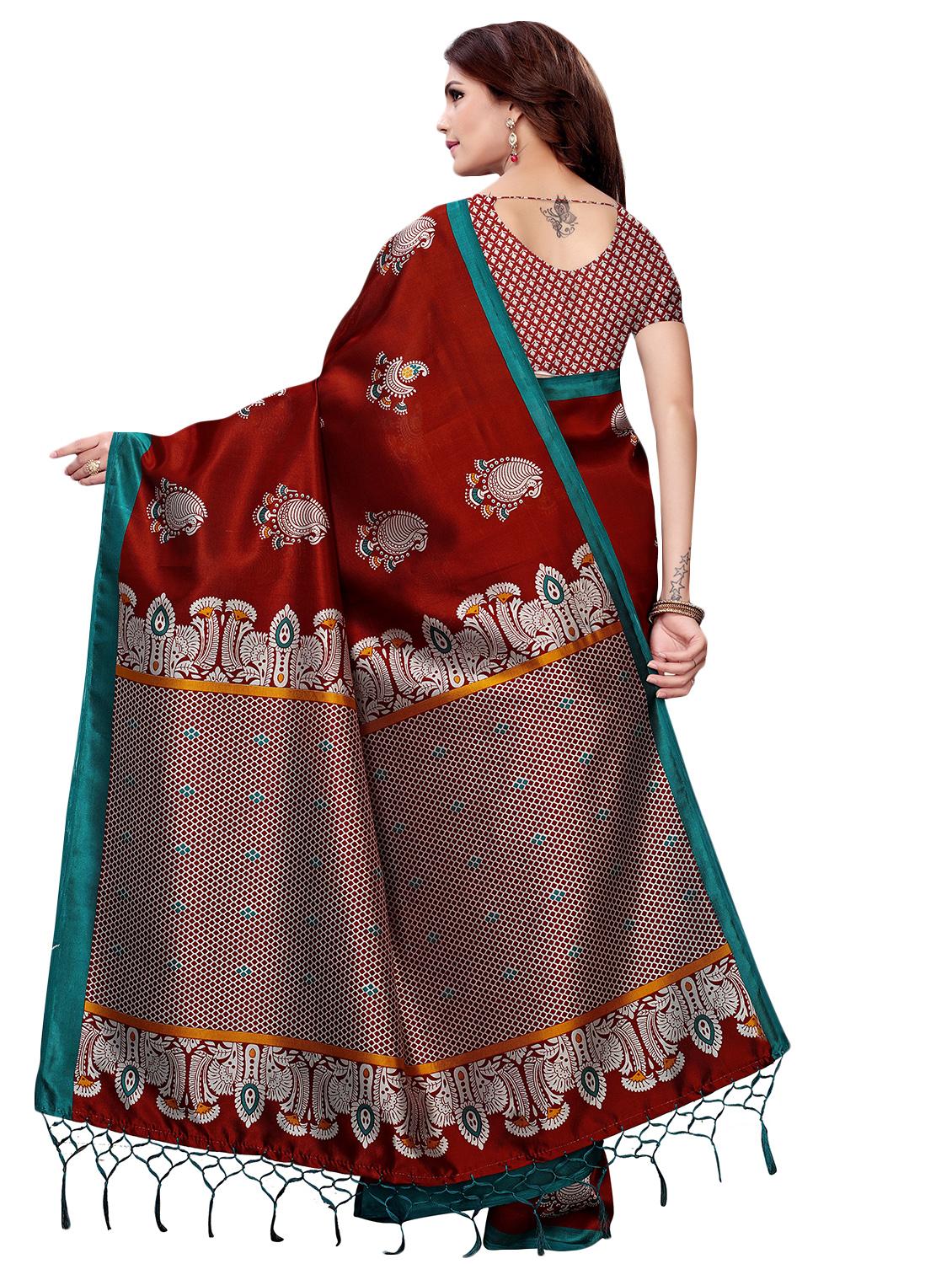 conversational printed mysore silk saree with blouse - 16365990 -  Standard Image - 1