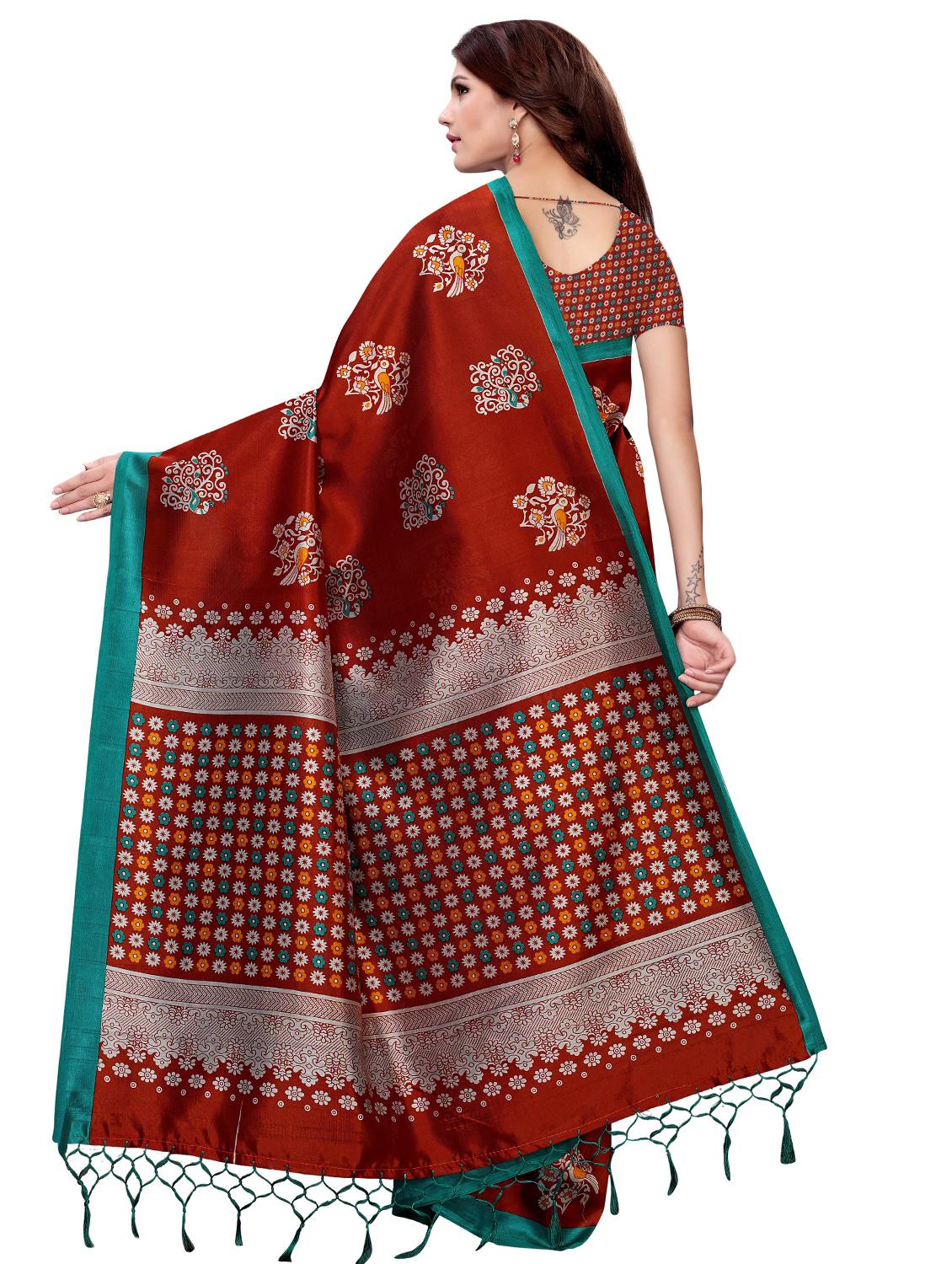 conversational printed mysore silk saree with blouse - 16365998 - Standard Image - 1