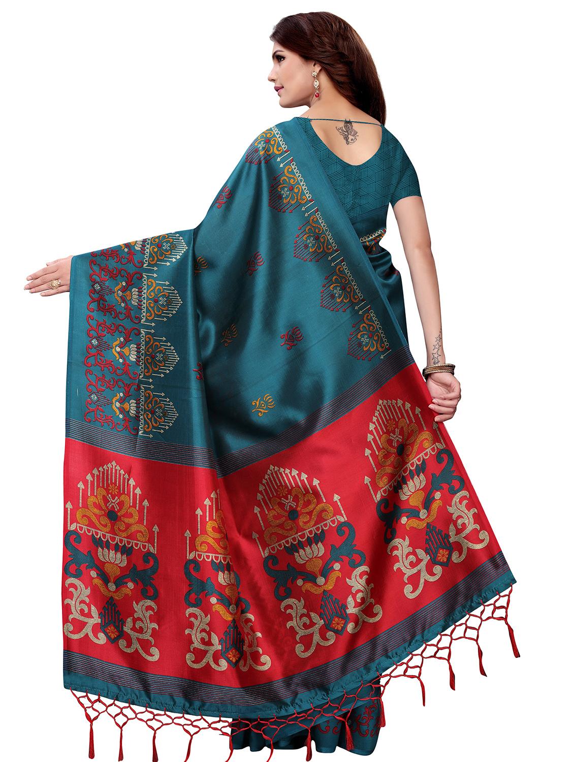 conversational printed mysore silk saree with blouse - 16366014 - Standard Image - 1