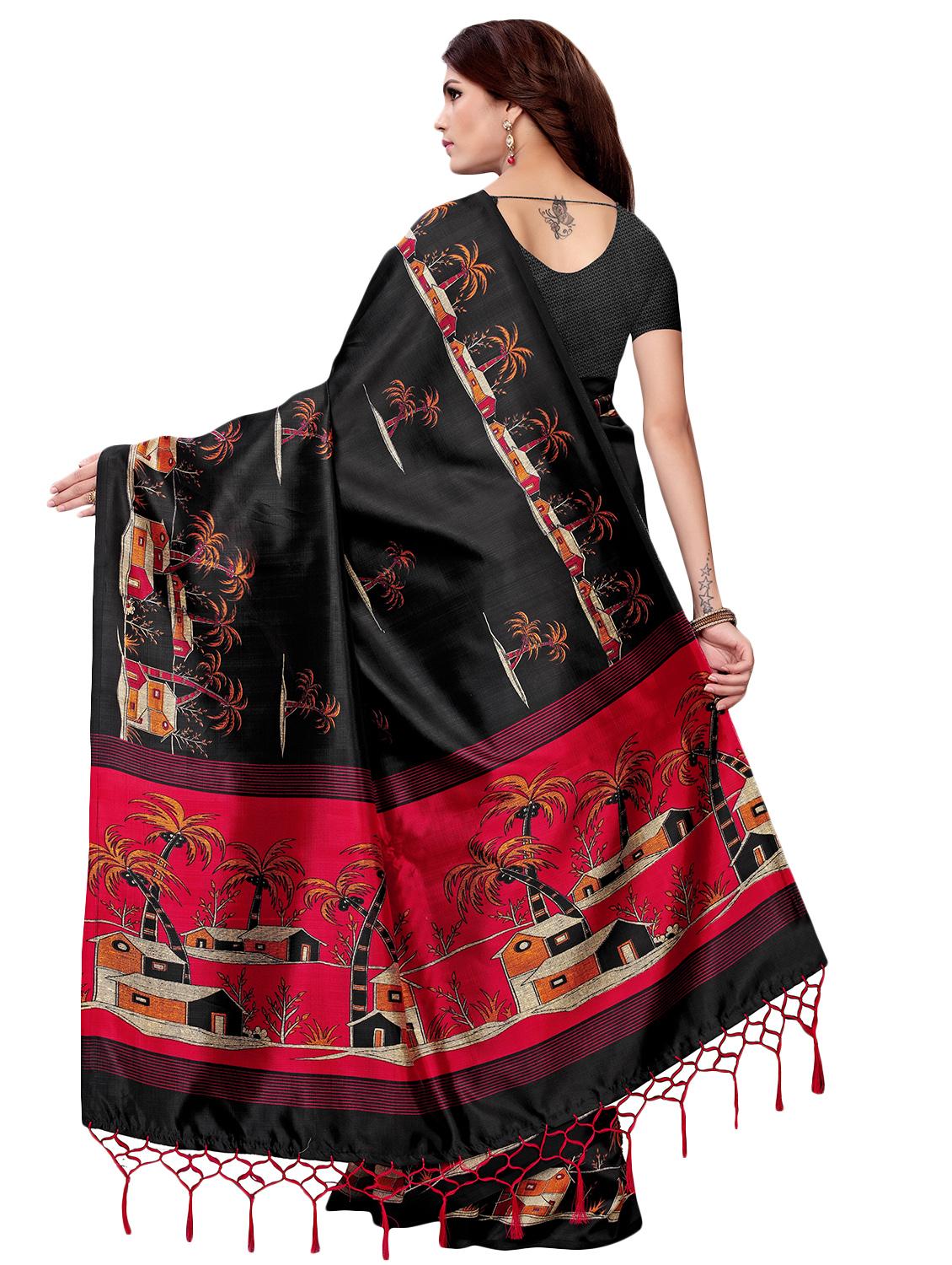 conversational printed mysore silk saree with blouse - 16366016 - Standard Image - 1